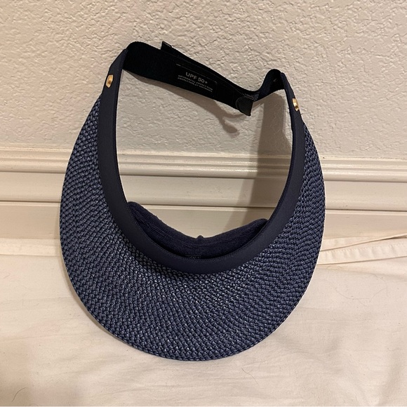 Eric Javits Champ Visor with built-in UPF 50+ $225.00 NEVER WORN Navy Blue - Picture 4 of 7